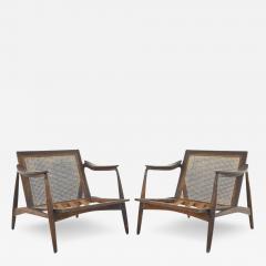 Lawrence Peabody Lawrence Peabody for Richardson Nemschoff Ebonized Walnut and Cane Lounge Chairs - 2584651