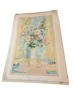 Le Pho BEAUTIFUL VASE OF FLOWERS SIGNED LITHOGRAPH BY LE PHO - 4483999