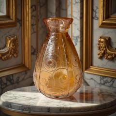 Le Verre Fran ais French Art Deco Acid Etched Vase Signed Charder Le Verre Fran ais c 1925 - 4217225