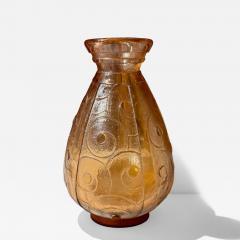 Le Verre Fran ais French Art Deco Acid Etched Vase Signed Charder Le Verre Fran ais c 1925 - 4217572