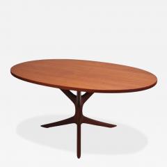 Lea Nevanlinna Oval Teak Coffee Table with Sculptoral Tripod Leg 1950s - 4236004
