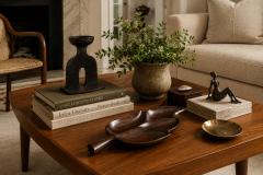 Leaf Form Serving Tray Sculptural Hand Carved Tray Decorative Serving Piece - 4606425