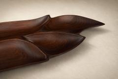 Leaf Form Serving Tray Sculptural Hand Carved Tray Decorative Serving Piece - 4606427