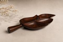 Leaf Form Serving Tray Sculptural Hand Carved Tray Decorative Serving Piece - 4606428