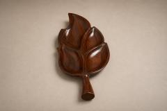 Leaf Form Serving Tray Sculptural Hand Carved Tray Decorative Serving Piece - 4606429
