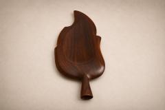 Leaf Form Serving Tray Sculptural Hand Carved Tray Decorative Serving Piece - 4606432