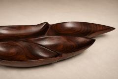 Leaf Form Serving Tray Sculptural Hand Carved Tray Decorative Serving Piece - 4606434