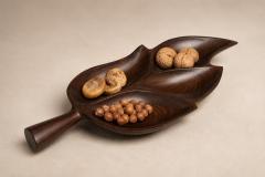 Leaf Form Serving Tray Sculptural Hand Carved Tray Decorative Serving Piece - 4606435