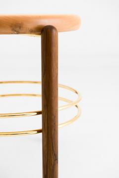 Leandro Garcia Brass and Wood Sculpted Stool Leandro Garcia Contemporary Brazil Design - 1348547