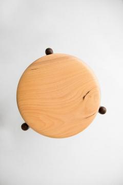 Leandro Garcia Brass and Wood Sculpted Stool Leandro Garcia Contemporary Brazil Design - 1348549
