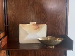 Leandro Lega Leandro Lega rectangular vase in glazed ceramic Faenza Italy 1982 - 4256777