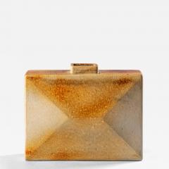 Leandro Lega Leandro Lega rectangular vase in glazed ceramic Faenza Italy 1982 - 4257451