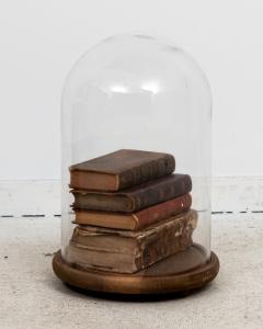 Leather Books in Glass Cloche - 2368972