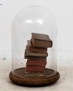 Leather Books in Glass Cloche - 2368973