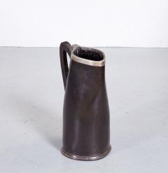 Leather Pitcher with Silver Rim - 3274566