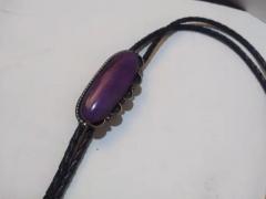 Leather Sterling Silver and Charlotte Western Bolo Tie - 3820800
