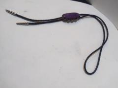 Leather Sterling Silver and Charlotte Western Bolo Tie - 3820801