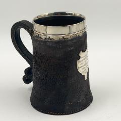 Leather Tankard with Silver Mounts American - 1737770