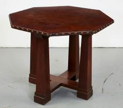 Leather Top Octagonal Center Table - 2872659