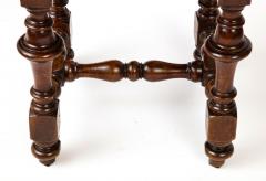 Leather and Carved Mahogany Stool Italy 19th C - 4083569