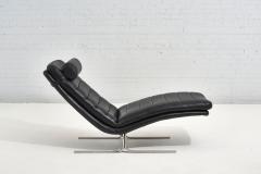 Leather and Chrome Chaise Lounge Brayton International 1970 - 2376132