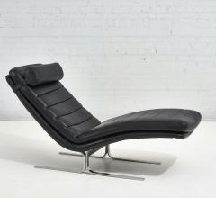 Leather and Chrome Chaise Lounge Brayton International 1970 - 2376133