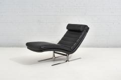 Leather and Chrome Chaise Lounge Brayton International 1970 - 2376139