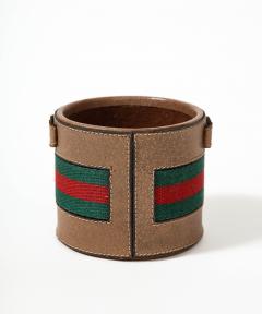 Leather and Wool Pen Holder Jar by Gucci Italy - 4047259