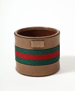 Leather and Wool Pen Holder Jar by Gucci Italy - 4047260