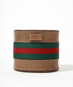 Leather and Wool Pen Holder Jar by Gucci Italy - 4047263