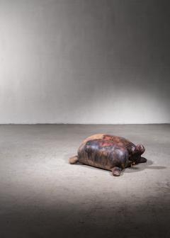 Leather turtle ottoman - 2949400