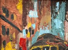Lee Colber Abstract Lee Colber San Fransisco Street Car Oil Painting Impasto Techniques - 4507483