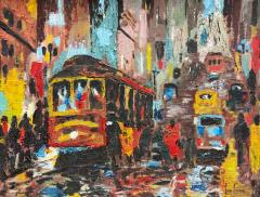Lee Colber Abstract Lee Colber San Fransisco Street Car Oil Painting Impasto Techniques - 4507512