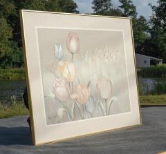 Lee Reynolds Large Scale Signed Lee Reynolds Lilies Oil Painting Mid Century Modern 1960s - 4317430