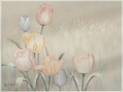 Lee Reynolds Large Scale Signed Lee Reynolds Lilies Oil Painting Mid Century Modern 1960s - 4319498
