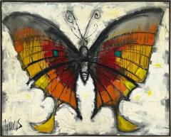 Lee Reynolds Large Vintage Lee Reynolds Abstract Butterfly Painting Framed - 3611929