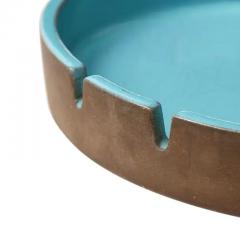 Lee Rosen Lee Rosen Design Technics Ashtray Ceramic Blue Turquoise Brown Signed - 3313195