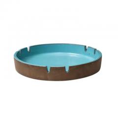 Lee Rosen Lee Rosen Design Technics Ashtray Ceramic Blue Turquoise Brown Signed - 3313205