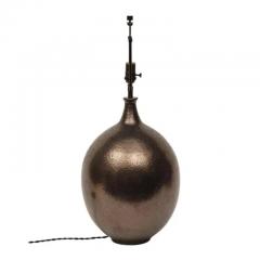 Lee Rosen Lee Rosen Design Technics Lamp Ceramic Bronze Gunmetal Glazed Signed - 3344031