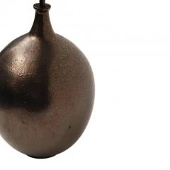 Lee Rosen Lee Rosen Design Technics Lamp Ceramic Bronze Gunmetal Glazed Signed - 3344036