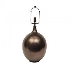 Lee Rosen Lee Rosen Design Technics Lamp Ceramic Bronze Gunmetal Glazed Signed - 3344049