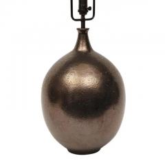 Lee Rosen Lee Rosen Design Technics Lamp Ceramic Bronze Gunmetal Glazed Signed - 3344050