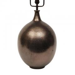 Lee Rosen Lee Rosen Design Technics Lamp Ceramic Bronze Gunmetal Glazed Signed - 3344051