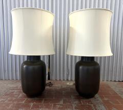 Lee Rosen Massive Pair Lee Rosen for Design Technics Gunmetal Table Lamps - 3922223