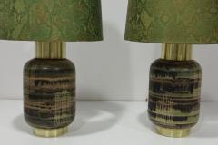Lee Rosen Pair of Lee Rosen Ceramic and Brass Lamps - 4422596