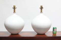 Lee Rosen Pair of Oversized White Ceramic Table Lamps by Lee Rosen for Design Technics - 2546866