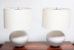 Lee Rosen Pair of Oversized White Ceramic Table Lamps by Lee Rosen for Design Technics - 2546868