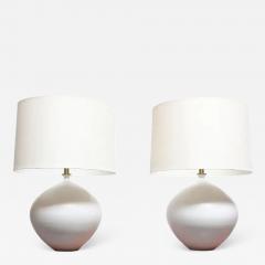 Lee Rosen Pair of Oversized White Ceramic Table Lamps by Lee Rosen for Design Technics - 2546987