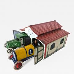Lehman Toy Company Antique Toy Two Car Garage with Autos by Lehman Germany Circa 1927 - 288788
