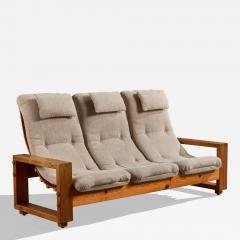 Leif Wikner Sofa with Pine and Fabric Sweden 1970s - 4785582
